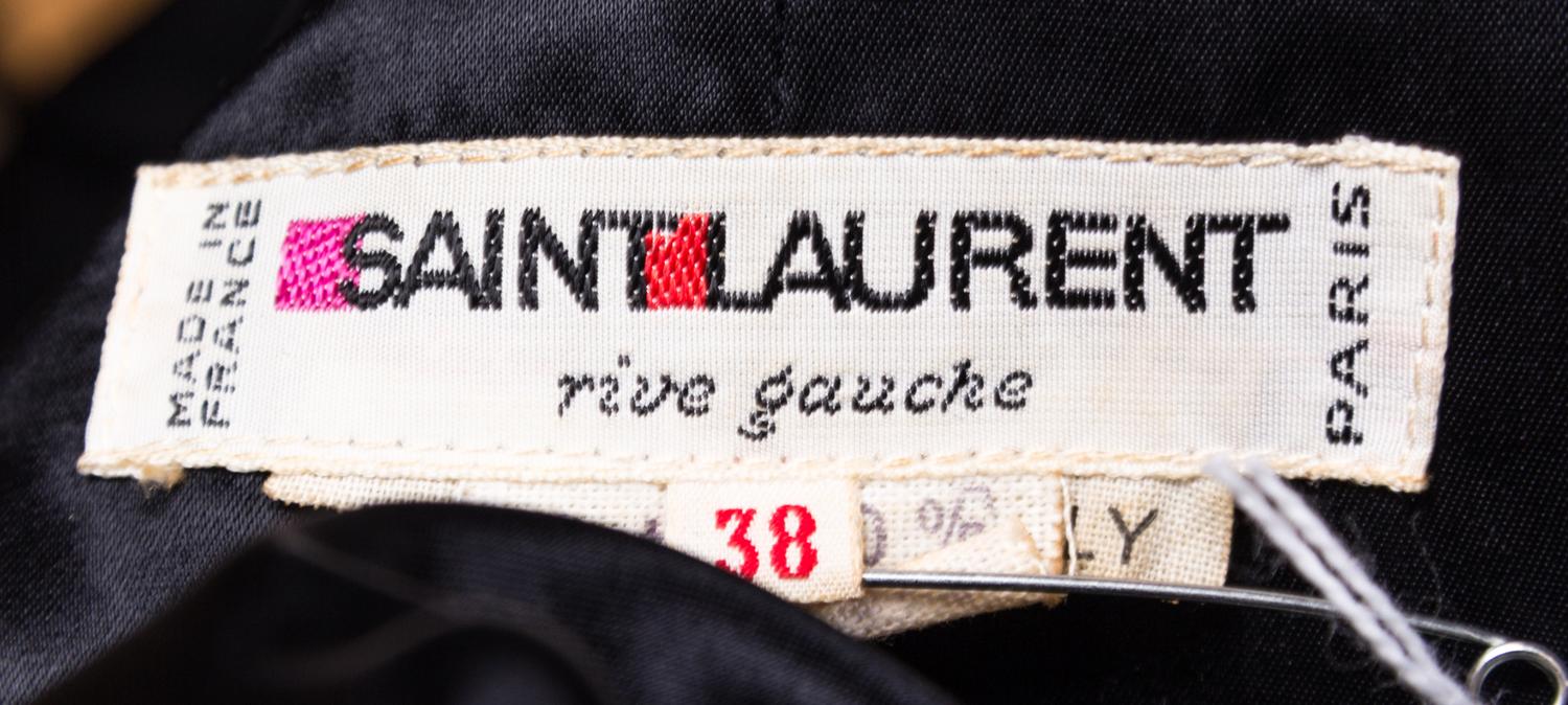 An Yves Saint Laurent Black Velvet Coat, Size 38.