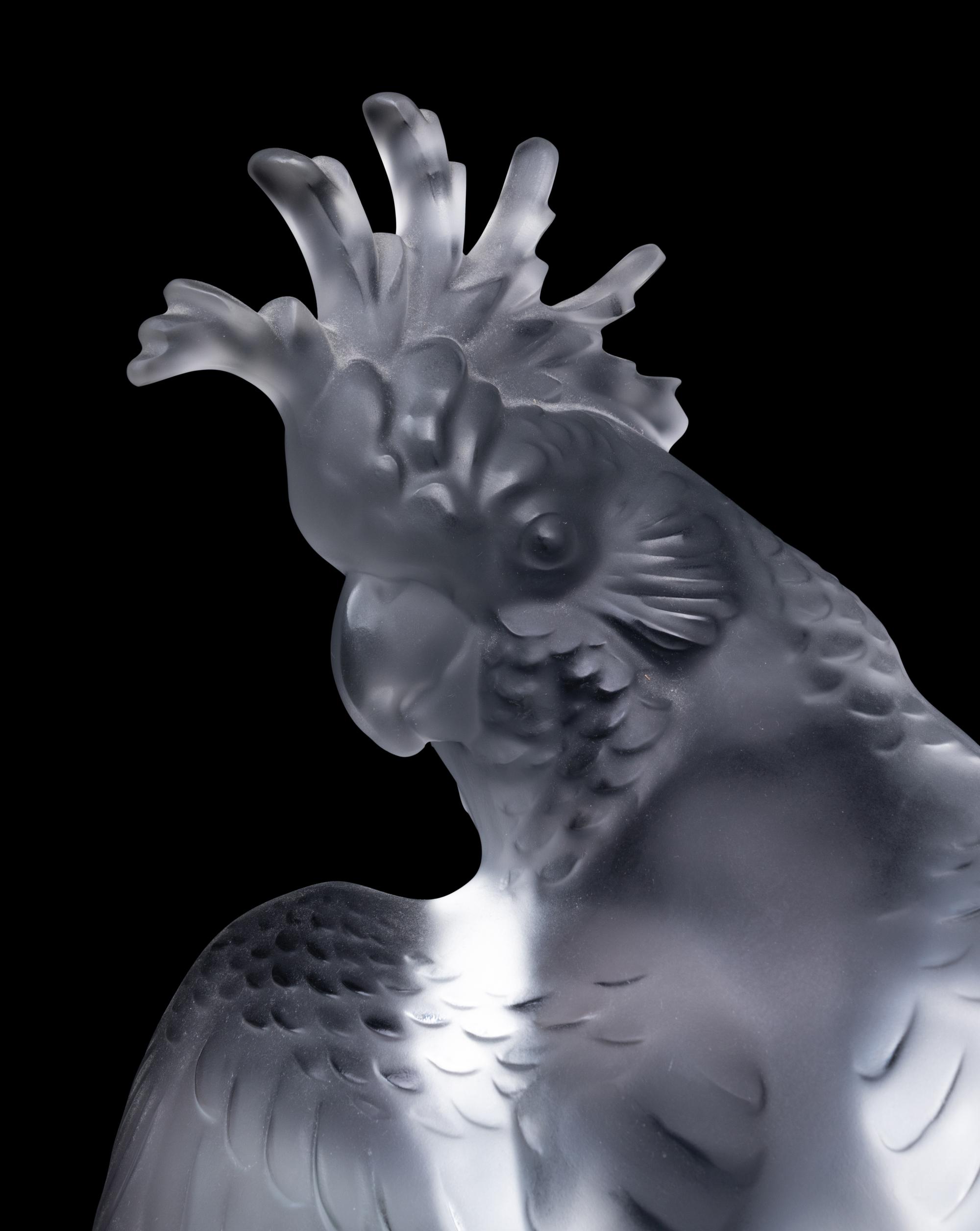 A Lalique Ara Cockatoo Sculpture
