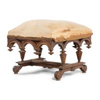 An Italian Baroque Style Walnut Ottoman