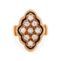 DIAMOND AND ENAMEL RING