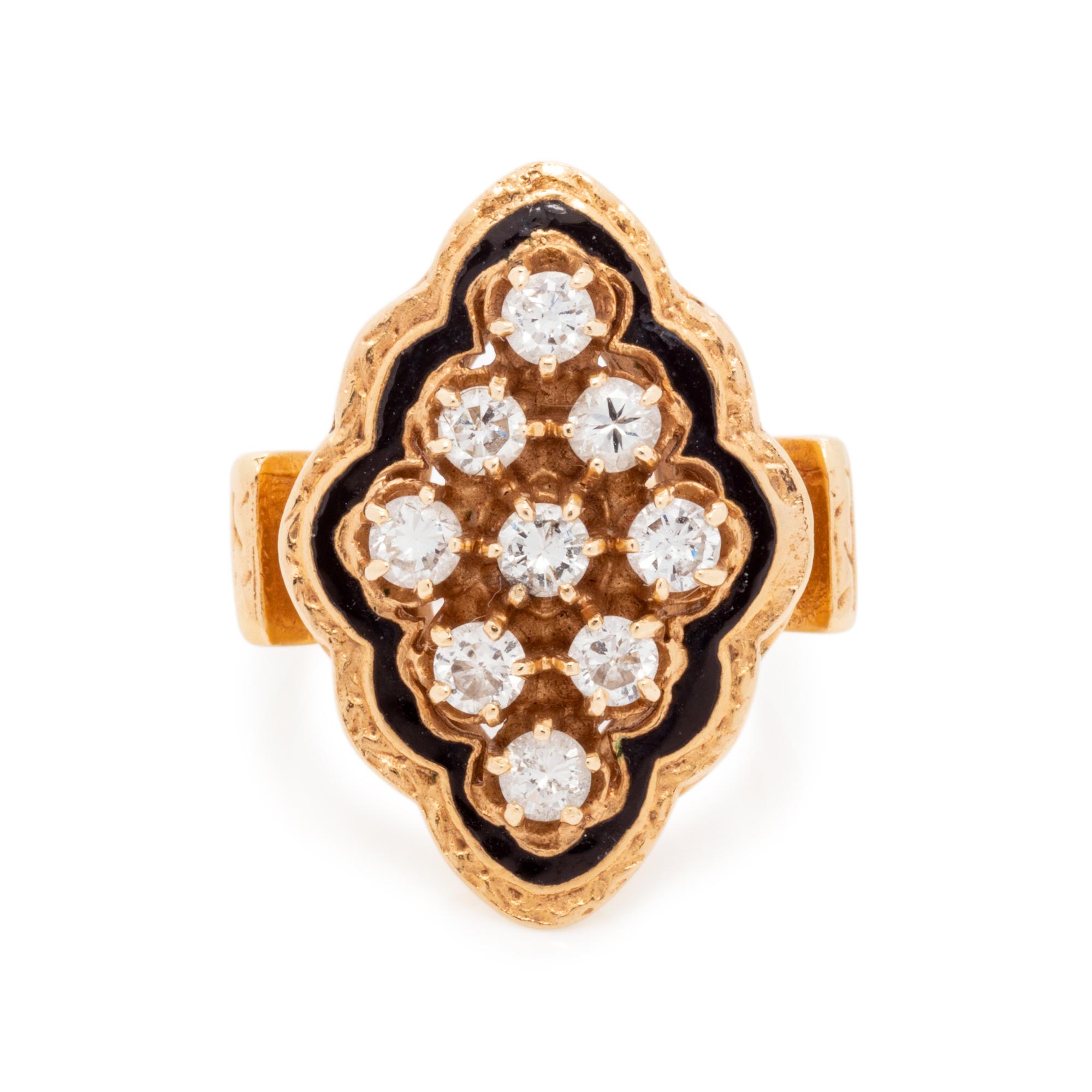 DIAMOND AND ENAMEL RING