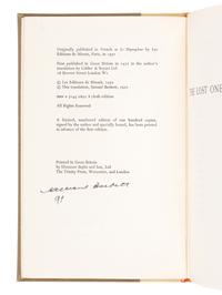 BECKETT, Samuel (1906-1989). The Lost Ones . London: Calder & Boyars, 1971.