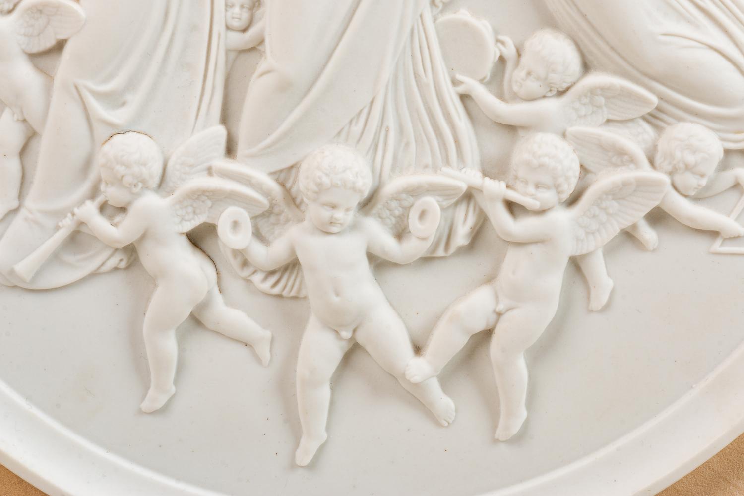 A Continental Bisque Porcelain Relief Plaque