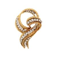 YELLOW GOLD AND DIAMOND PENDANT/BROOCH