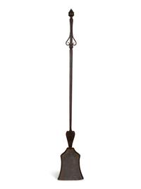 A Set of Continental Wrought Iron Fire Tools with a Pair of Tool Stands — 19TH CENTURY