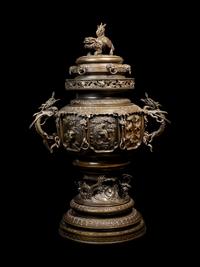 A Large and Finely Cast Bronze Incense Burner