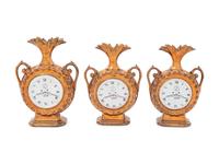 Three English Copper Lusterware Clock Vases — 19TH CENTURY