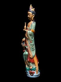 A Chinese Famille Rose Porcelain Figure of Guanyin
