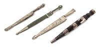 A Continental Silver-Gilt Cased Dagger Length of first 16 1/4 inches.