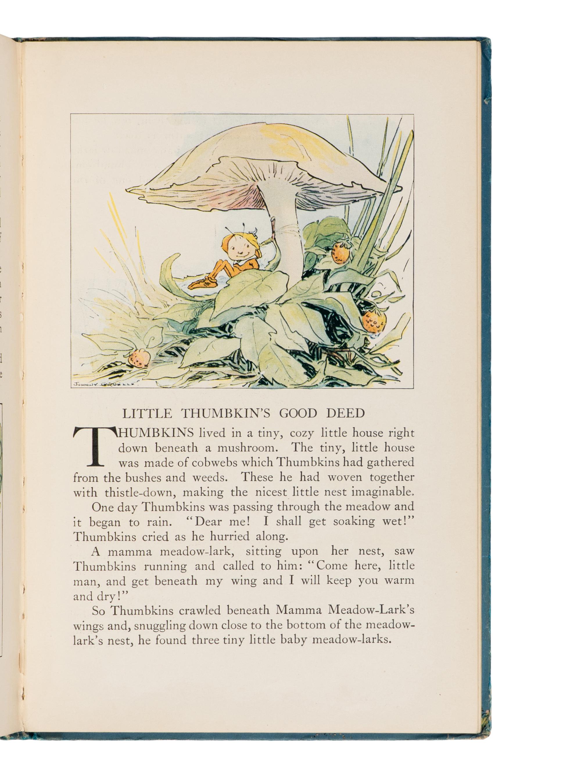 [CHILDREN'S BOOKS]. GRUELLE, Johnny (1880-1938). Original illustration art from Gruelle's "Friendly Fairies". Circa 1919.