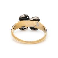 GEORGIAN, DIAMOND AND ENAMEL BOW RING