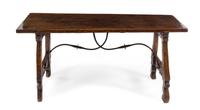 A Spanish Baroque Walnut Trestle Table Height 29 x width 61 1/2 x depth 27 1/2 inches. — 17TH CENTURY