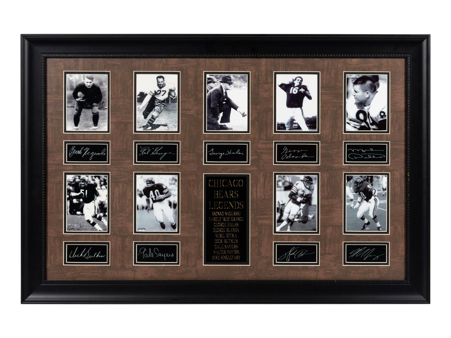 A Group of Seven Chicago Bears Artworks Formerly Displayed at Mike Ditka’s Restaurant