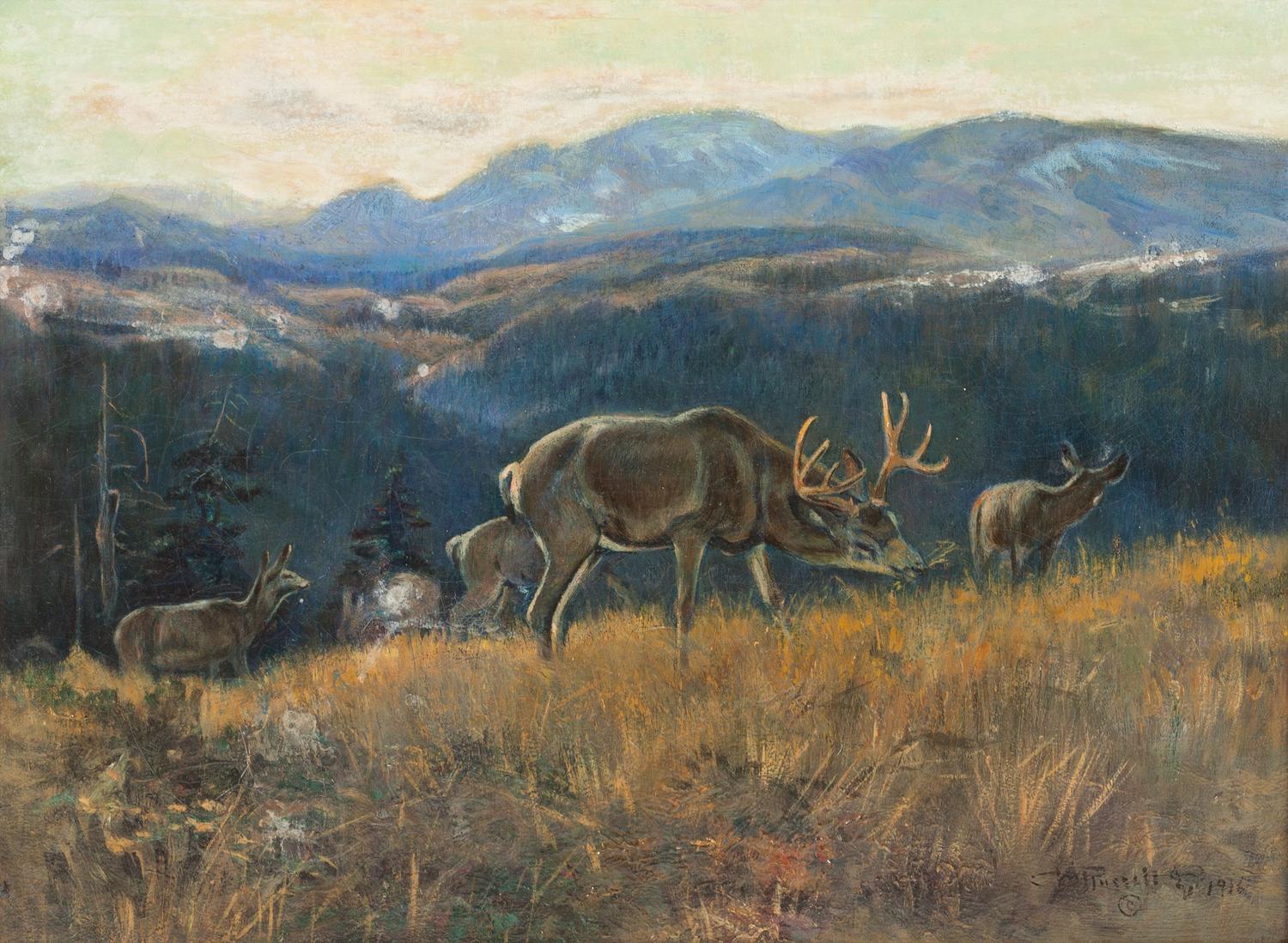 Charles M. Russell, (American, 1864-1926), Black Tail, Buffalo Days, 1916