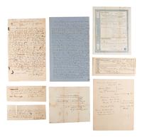 [LINCOLN, Abraham (1809-1865) -- THE LONG NINE]. Documents and autographs from members of "The Long Nine"