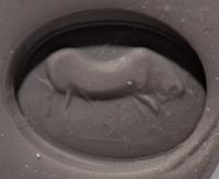 A Roman Carnelian Ring Stone with a Charging Bull