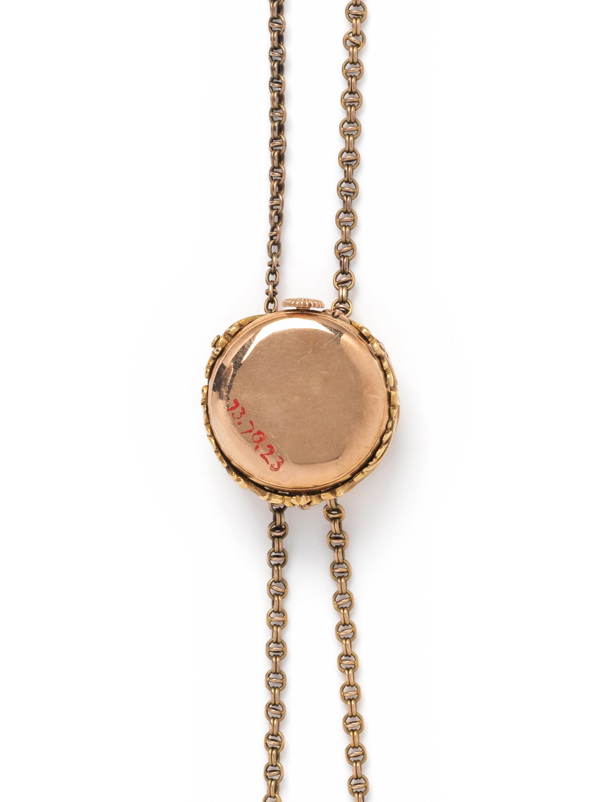 YELLOW GOLD PENDANT WATCH