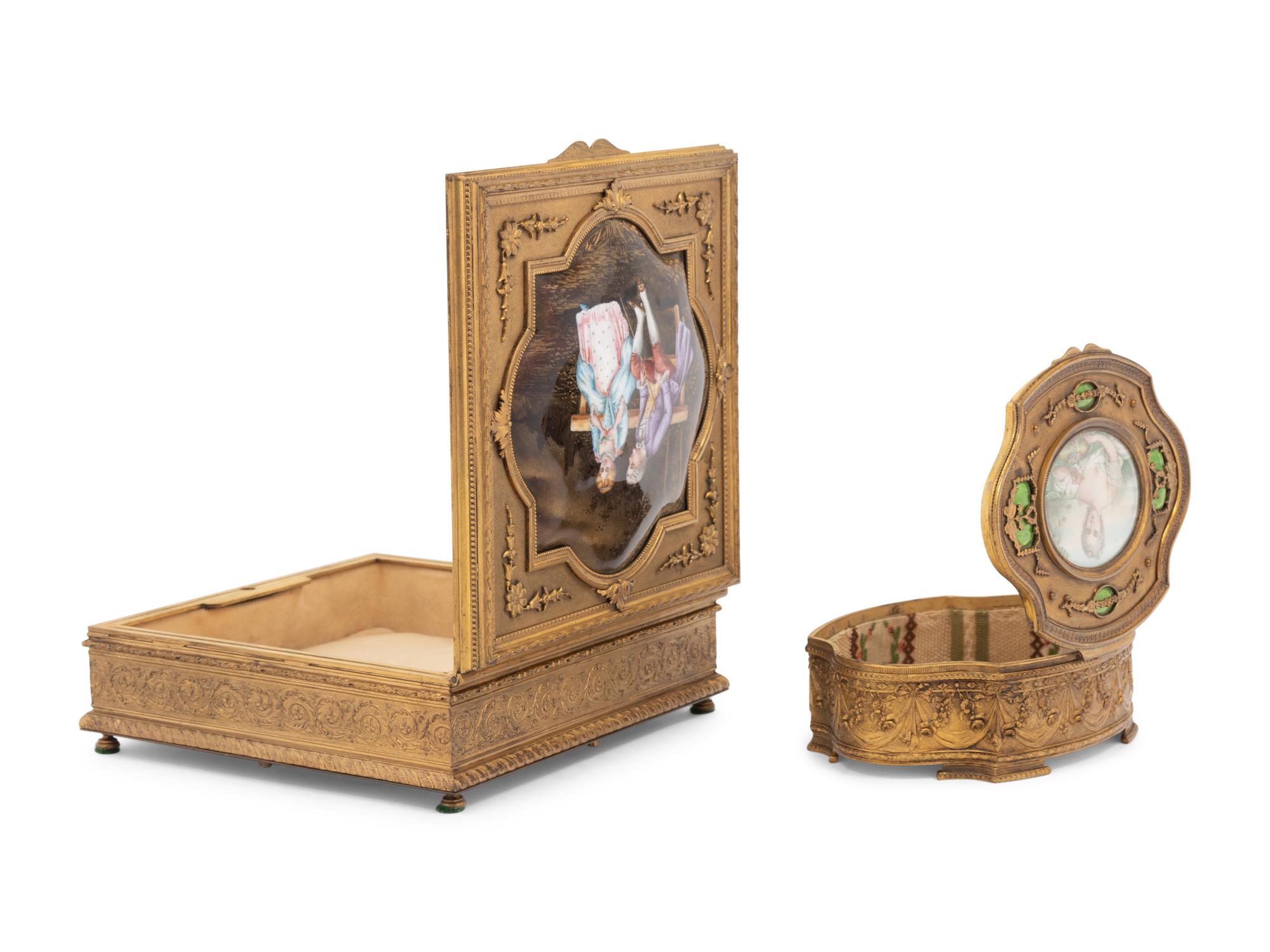 Two French Gilt Metal Boxes
