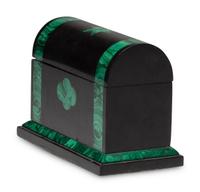 A Malachite Veneered Table Casket