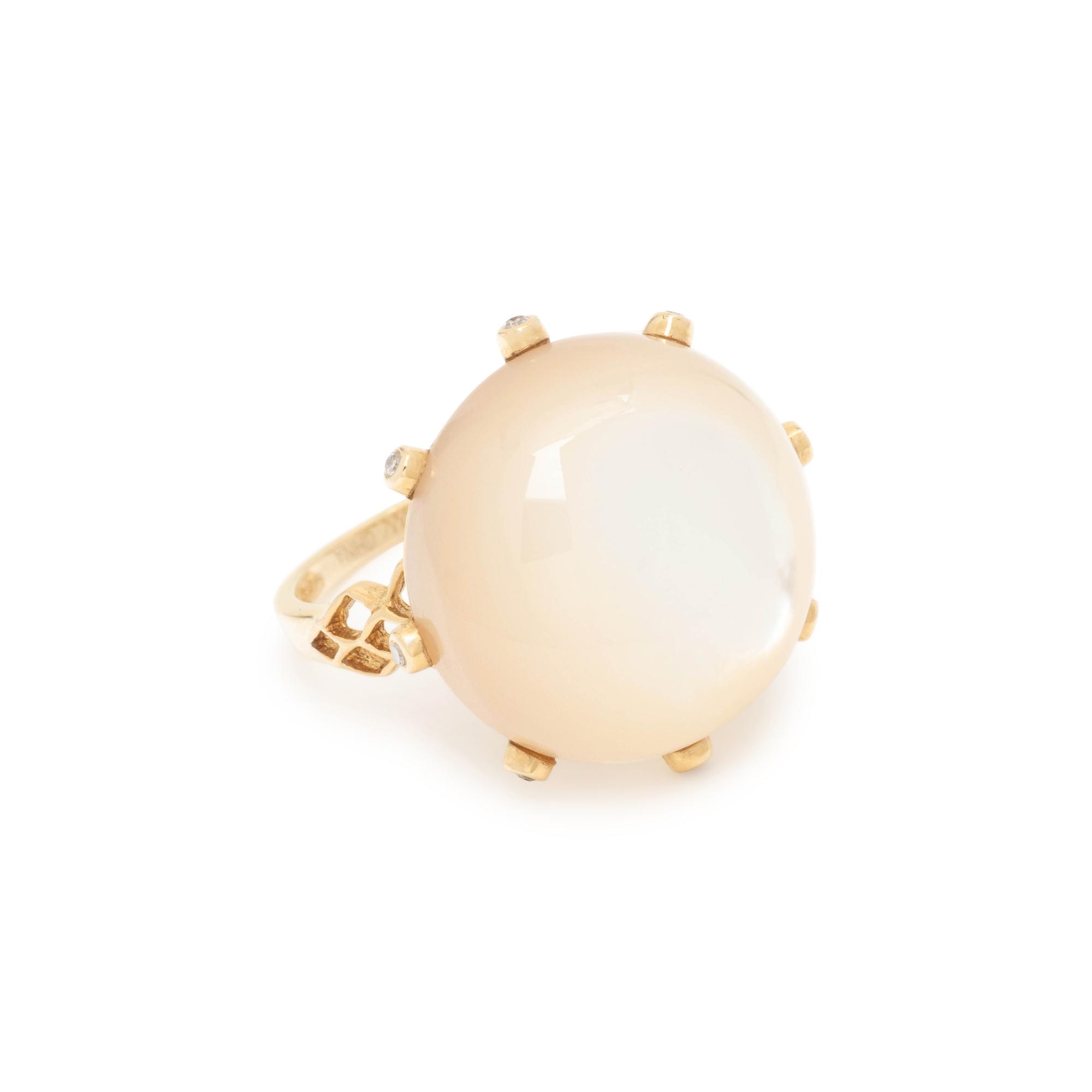 MOTHER-OF-PEARL AND DIAMOND RING