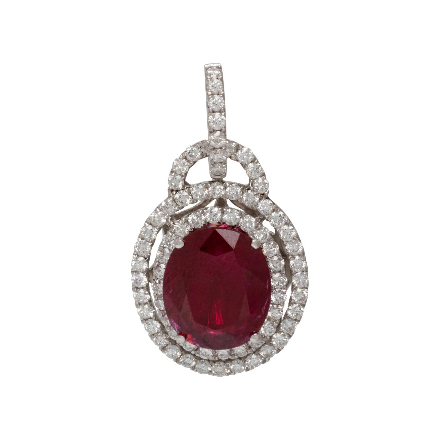RUBY AND DIAMOND PENDANT