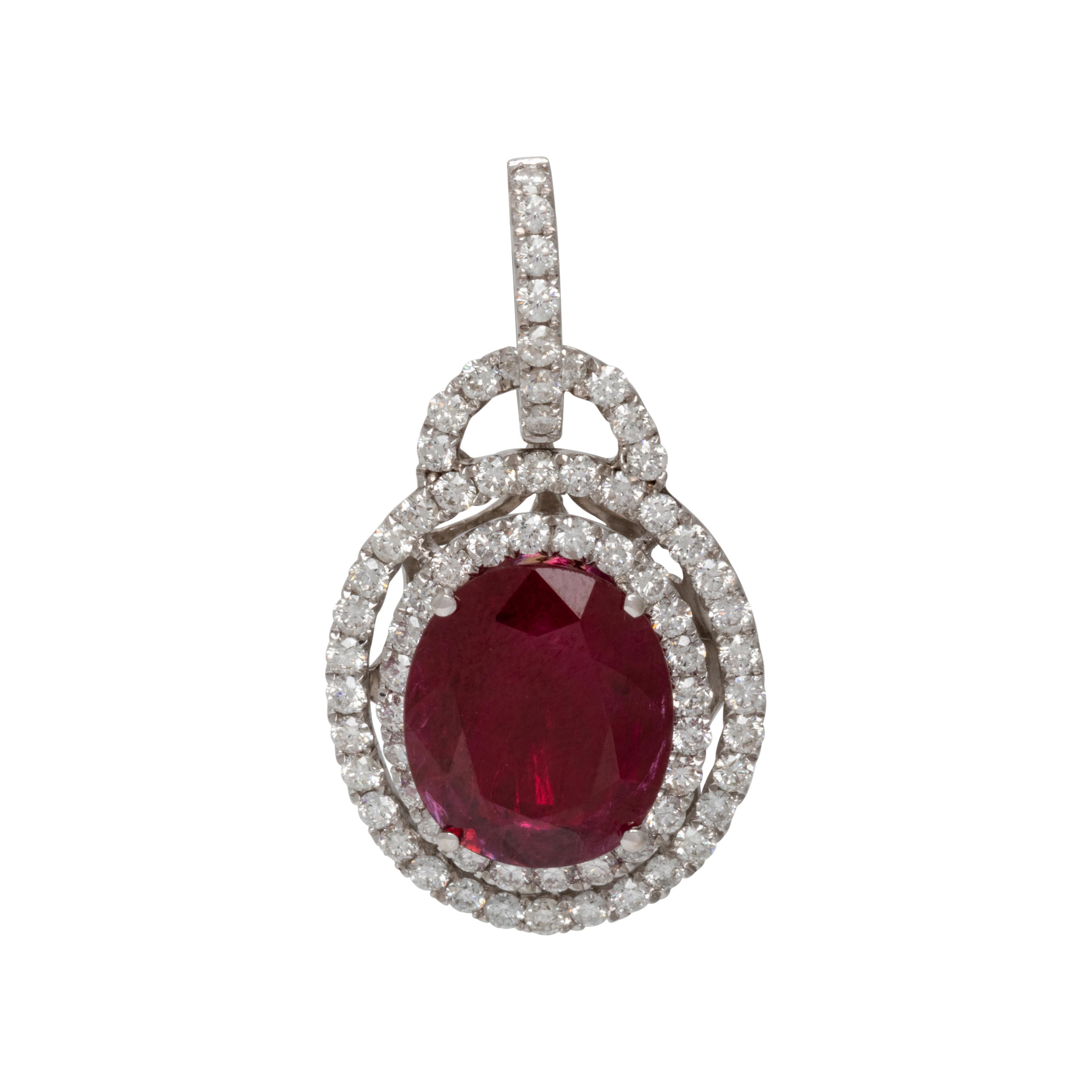 RUBY AND DIAMOND PENDANT