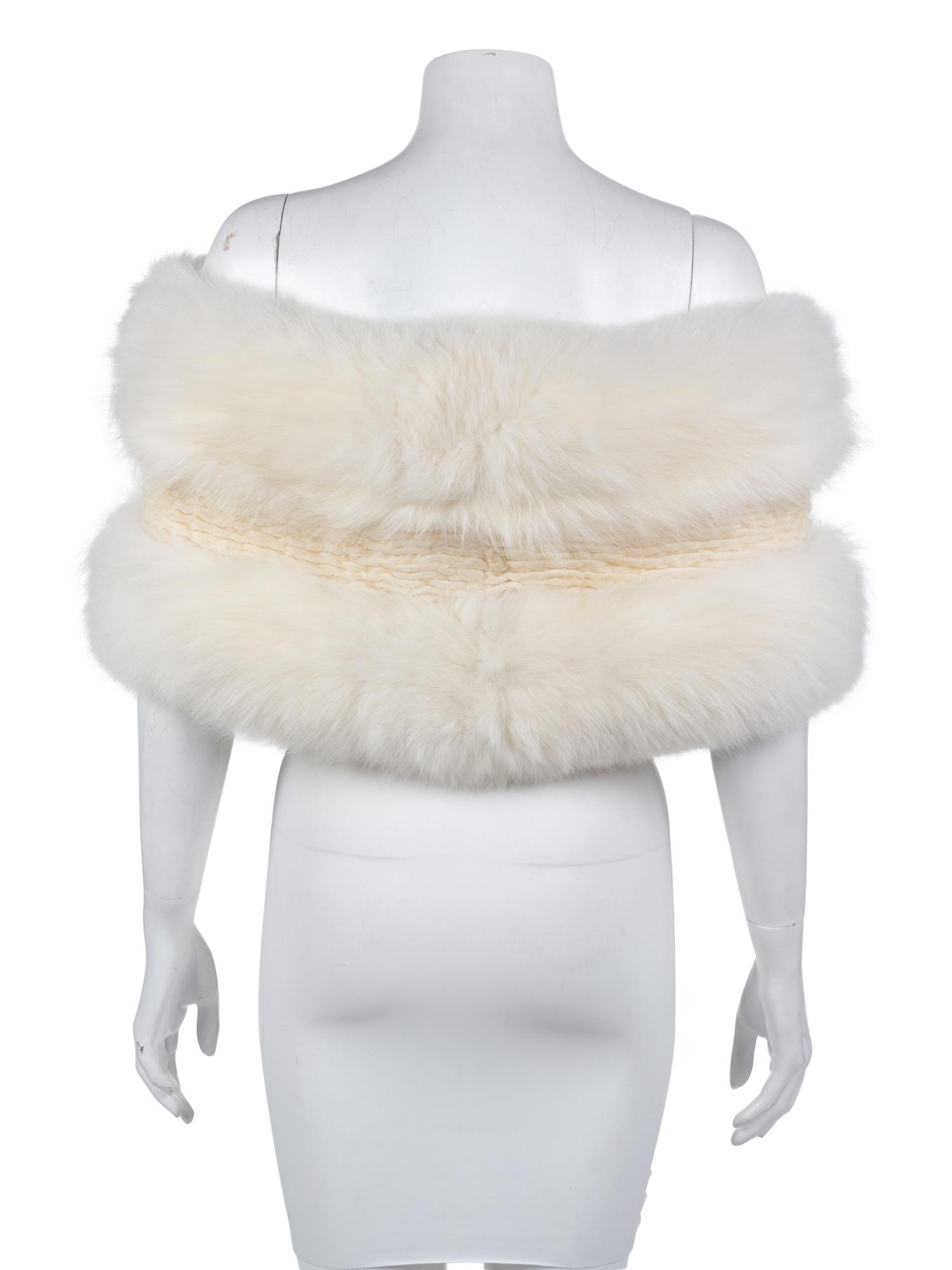 White Mink Fur Shrug, 1970's-1980's