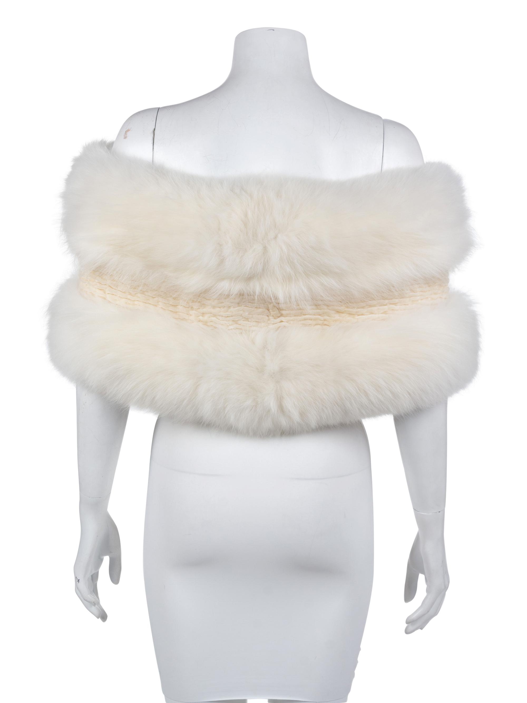 White Mink Fur Shrug, 1970's-1980's