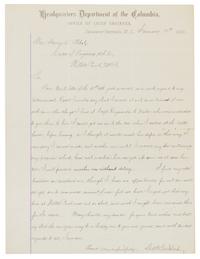 GOETHALS, George W. Autographed letter signed ("G.W. Goethals"), to General Henry L. Abbott, Washington Territory, 15 January 1883.