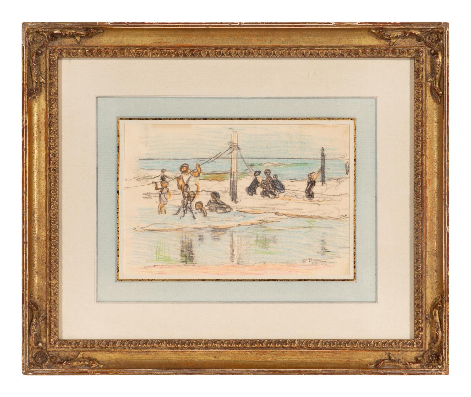 Edward Henry Potthast (American, 1857–1927) — Figures Playing in the Surf , c. 1910