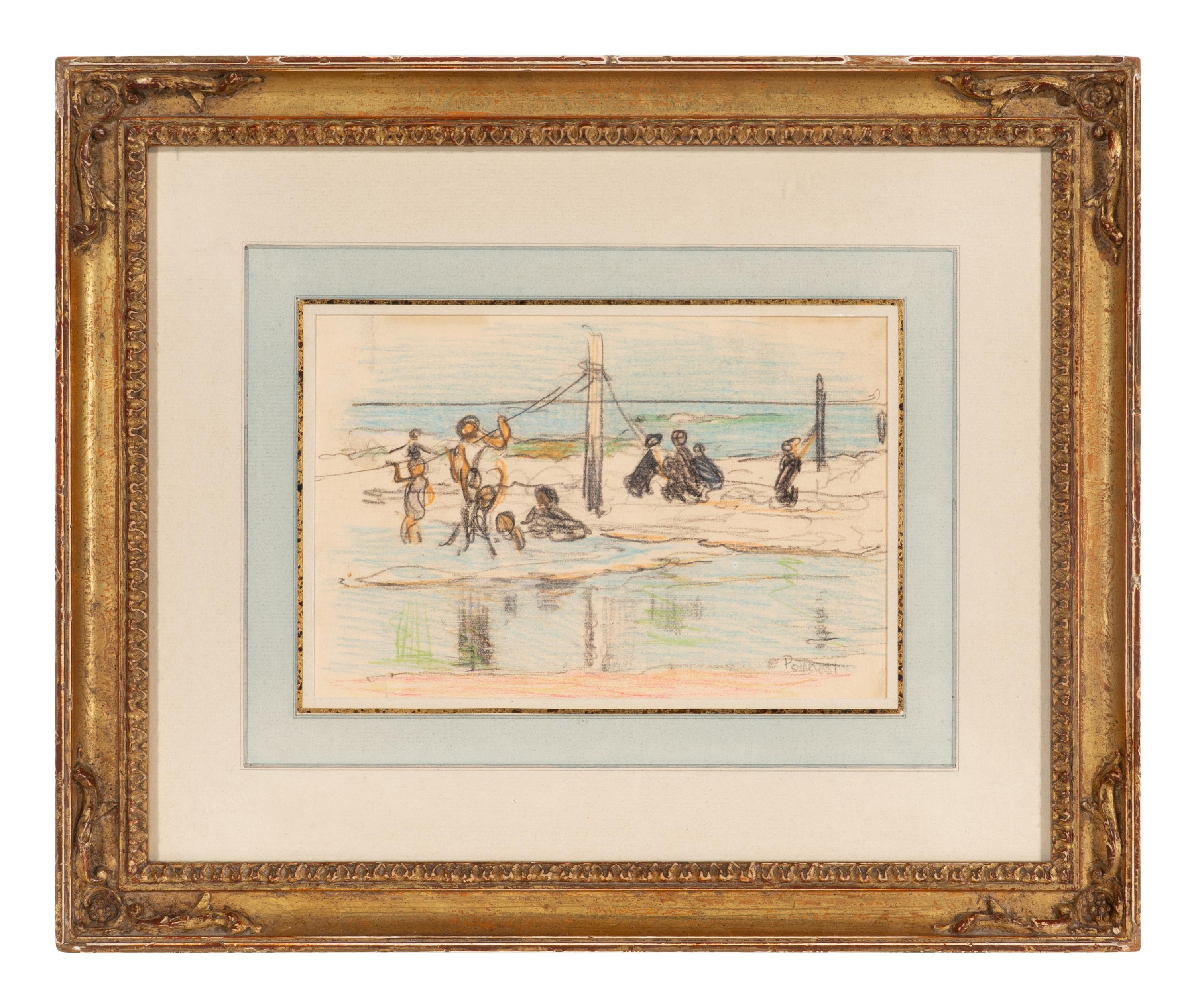 Edward Henry Potthast (American, 1857–1927) — Figures Playing in the Surf , c. 1910