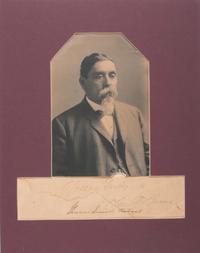 [NATIVE AMERICANS]. Seminole Governor John F. Brown (1842-1919), silver gelatin photograph with clipped signature. Ca 1900.