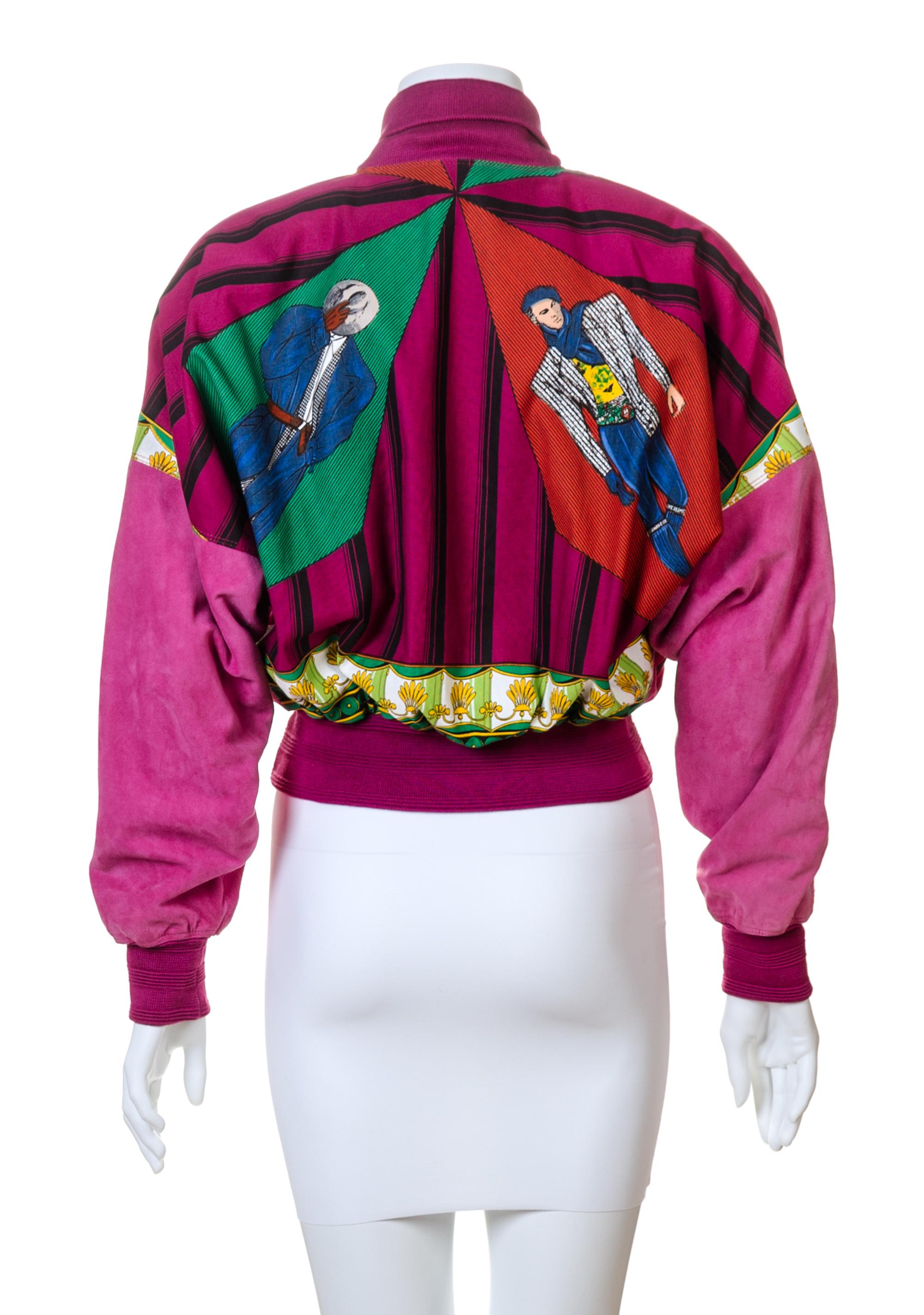 A Gianni Versace Couture Balletto Teatro Pink Suede Bomber Jacket, No size.