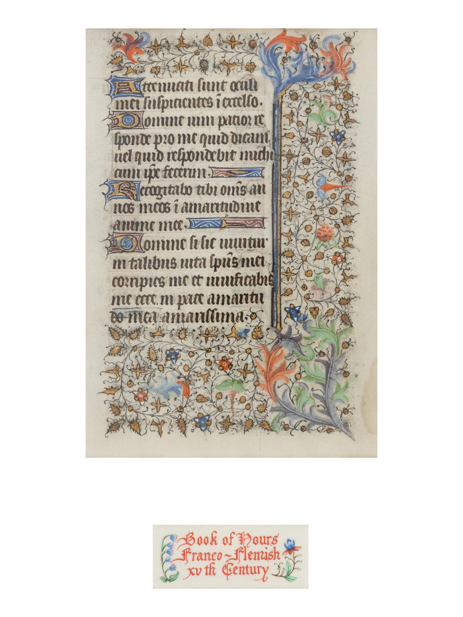 FOLLOWER OF THE MASTER OF WALTERS W. 281 (active Amiens, c. 1425-1450) A leaf from a Book of Hours, in Latin, illuminated manuscript on parchment [France, Amiens, c. 1450]