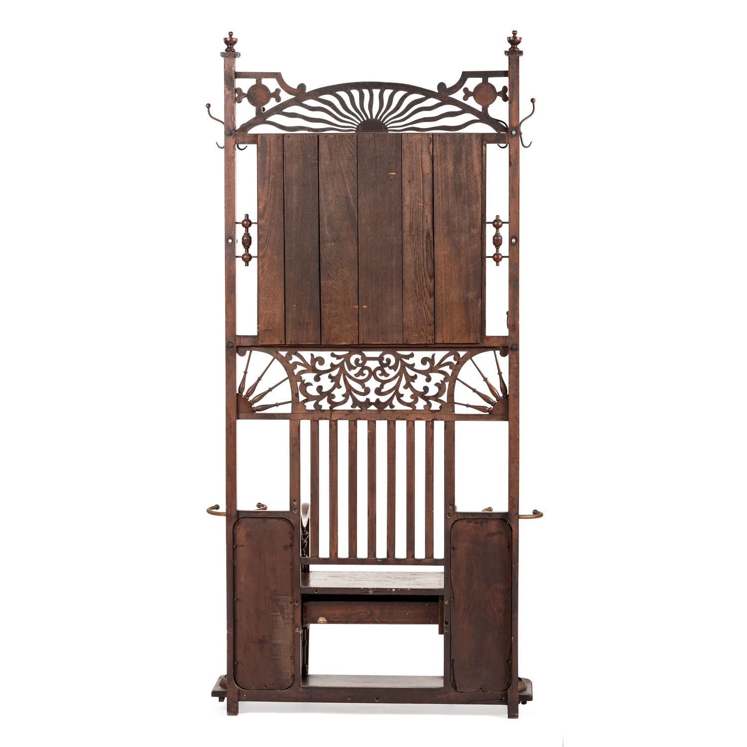 A Victorian Walnut Hall Tree