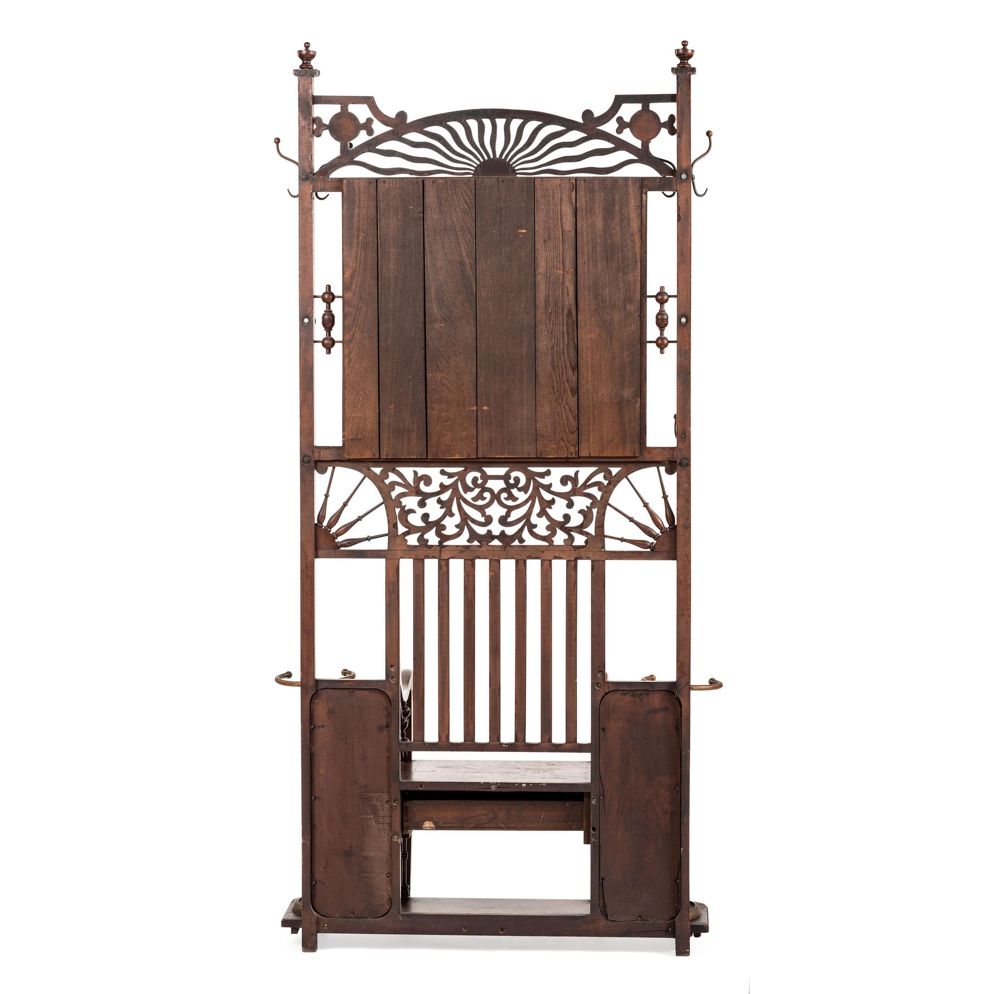 A Victorian Walnut Hall Tree
