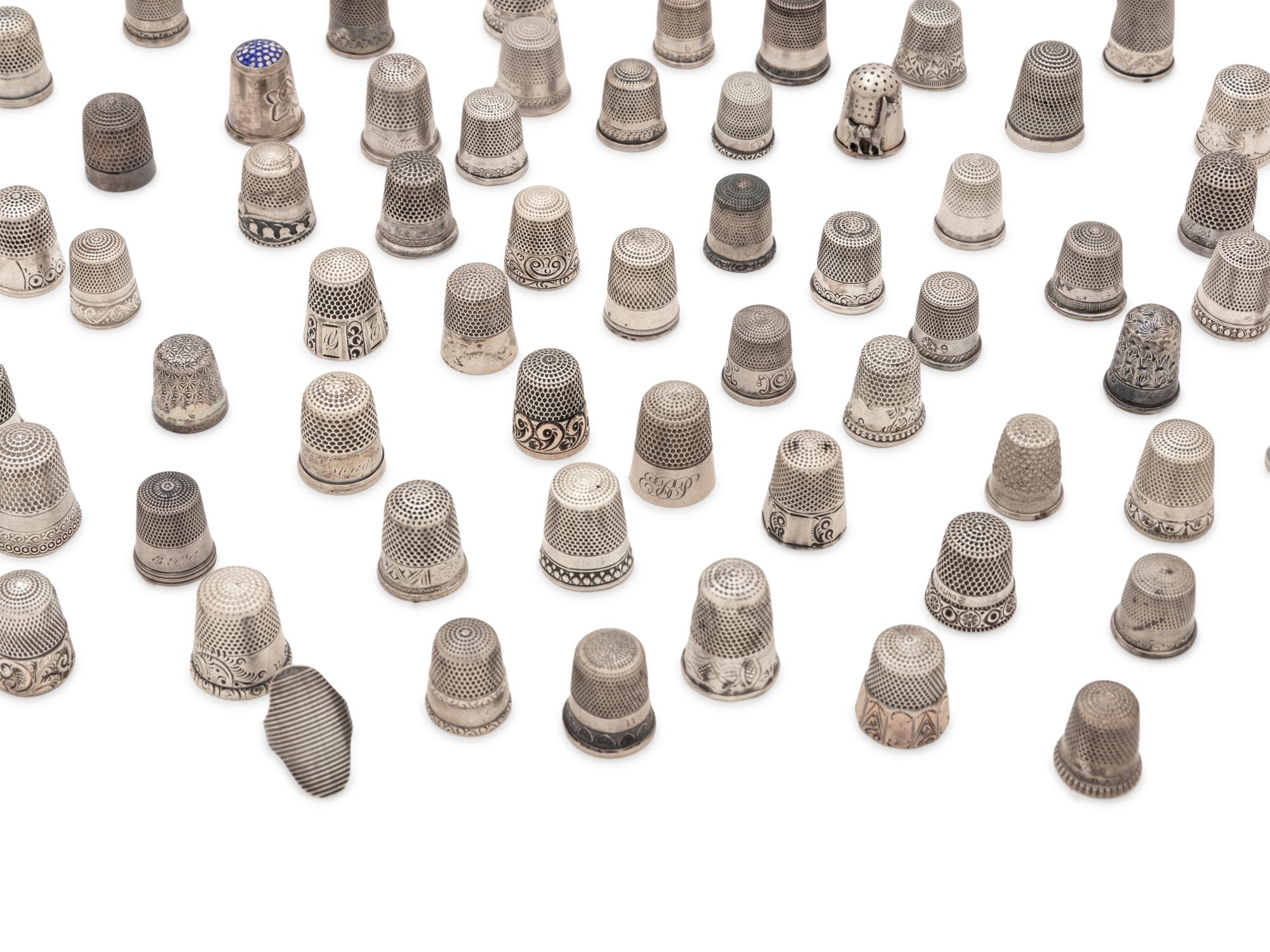 A Collection of Silver and Silvered Metal Thimbles