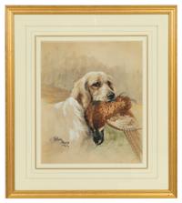 Wolferton Titus Retrieving Curlew; Retriever With Duck; Yellow Labrador With Duck (three works)