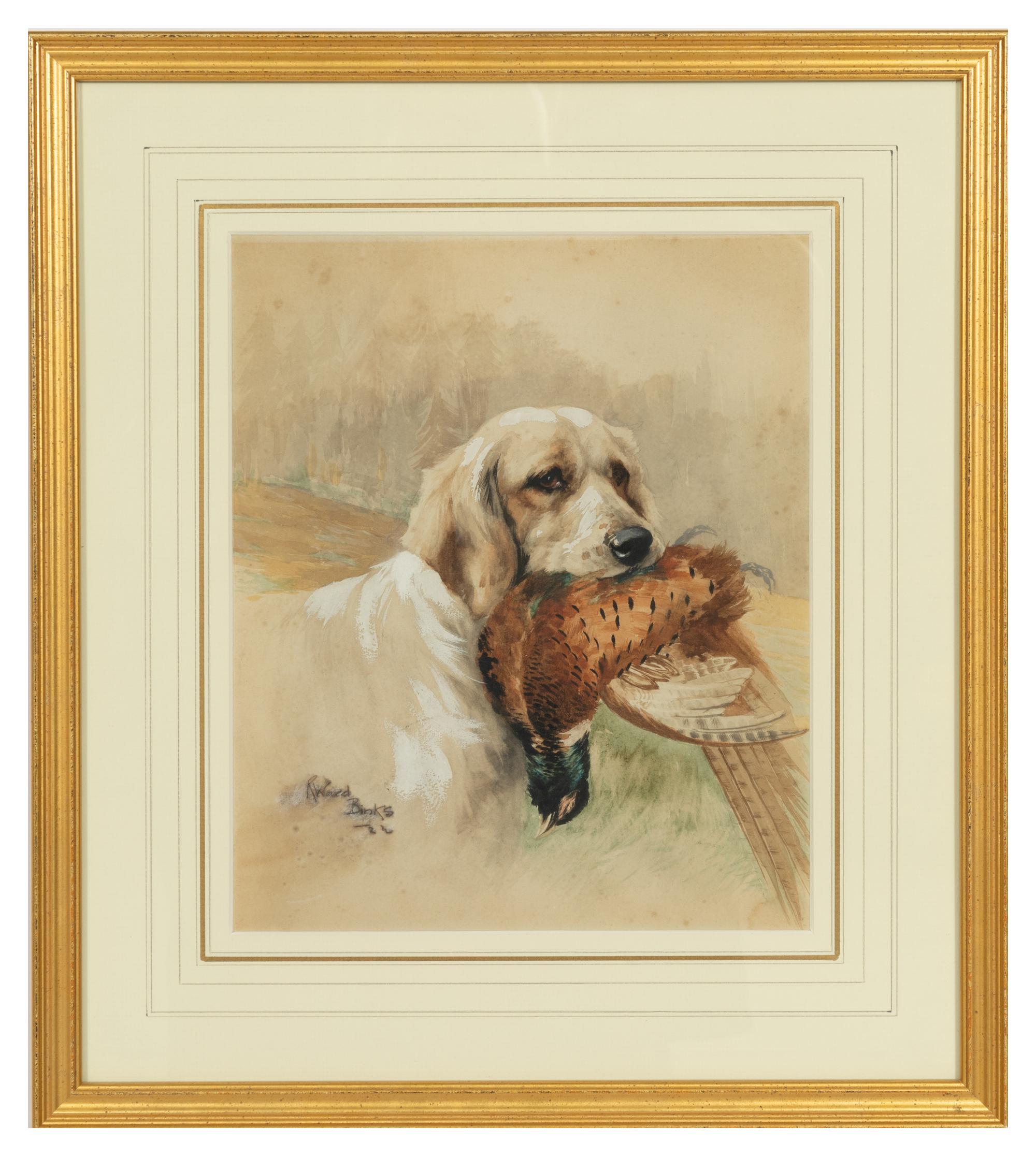 Wolferton Titus Retrieving Curlew; Retriever With Duck; Yellow Labrador With Duck (three works)