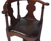 A Queen Anne Carved Walnut Corner Chair