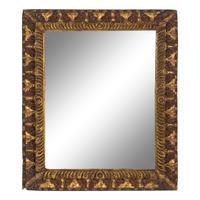 A Spanish Baroque Style Parcel Gilt and Paint Decorated Mirror