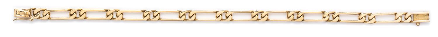 An 18 Karat Yellow Gold Figaro Link Bracelet, Van Cleef & Arpels. 9.30 dwts.