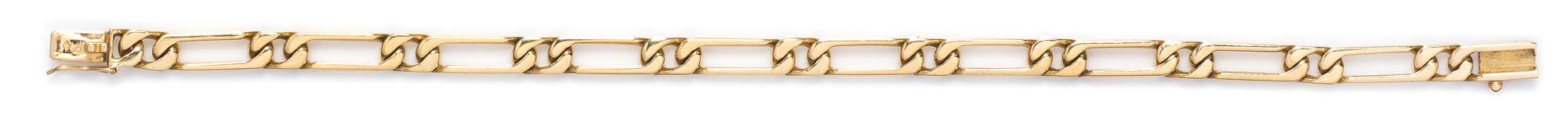 An 18 Karat Yellow Gold Figaro Link Bracelet, Van Cleef & Arpels. 9.30 dwts.