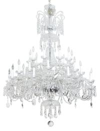 A Cut Glass Twenty-Six Light Chandelier Height 62 x diameter 45 inches. — 20TH CENTURY