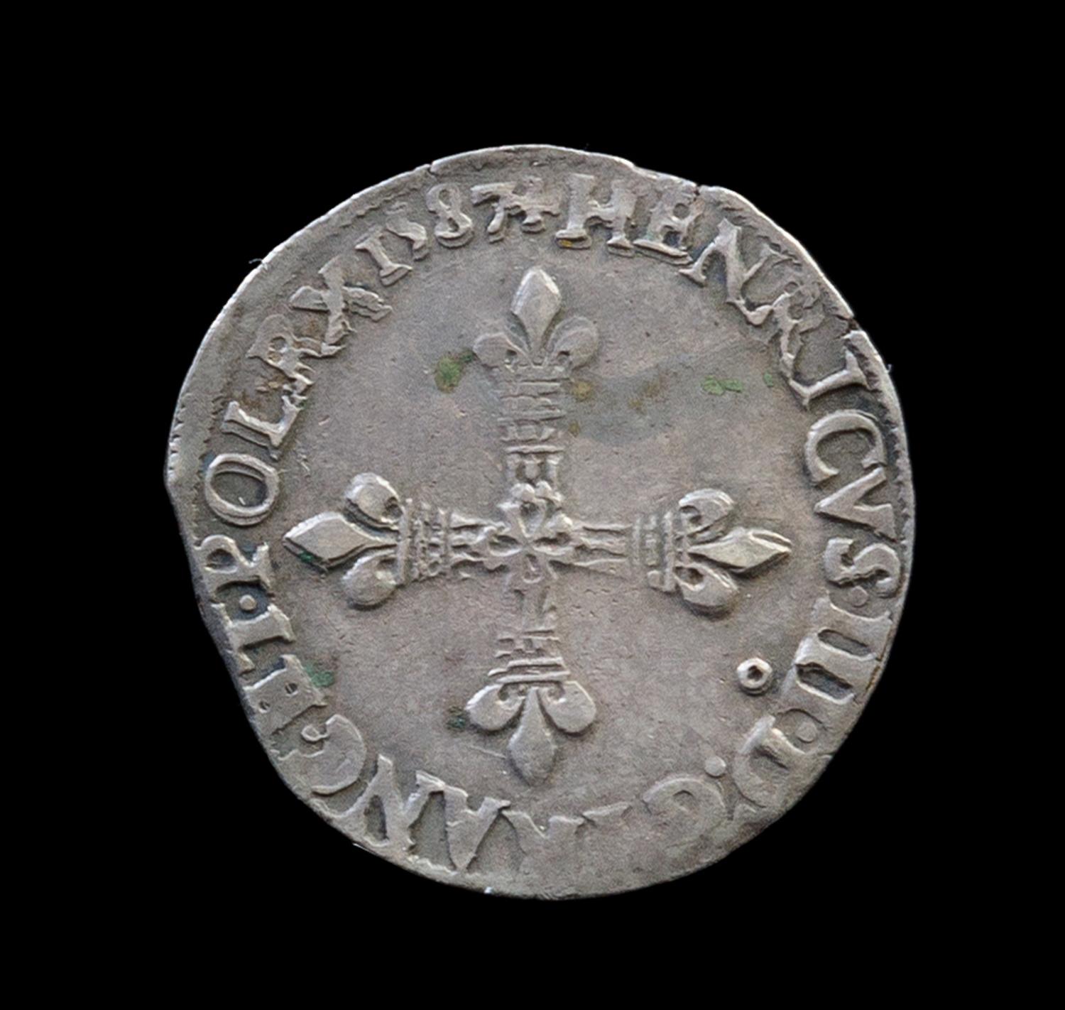 A French 1/4 Ecu Coin, 1587