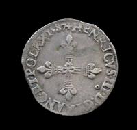A French 1/4 Ecu Coin, 1587