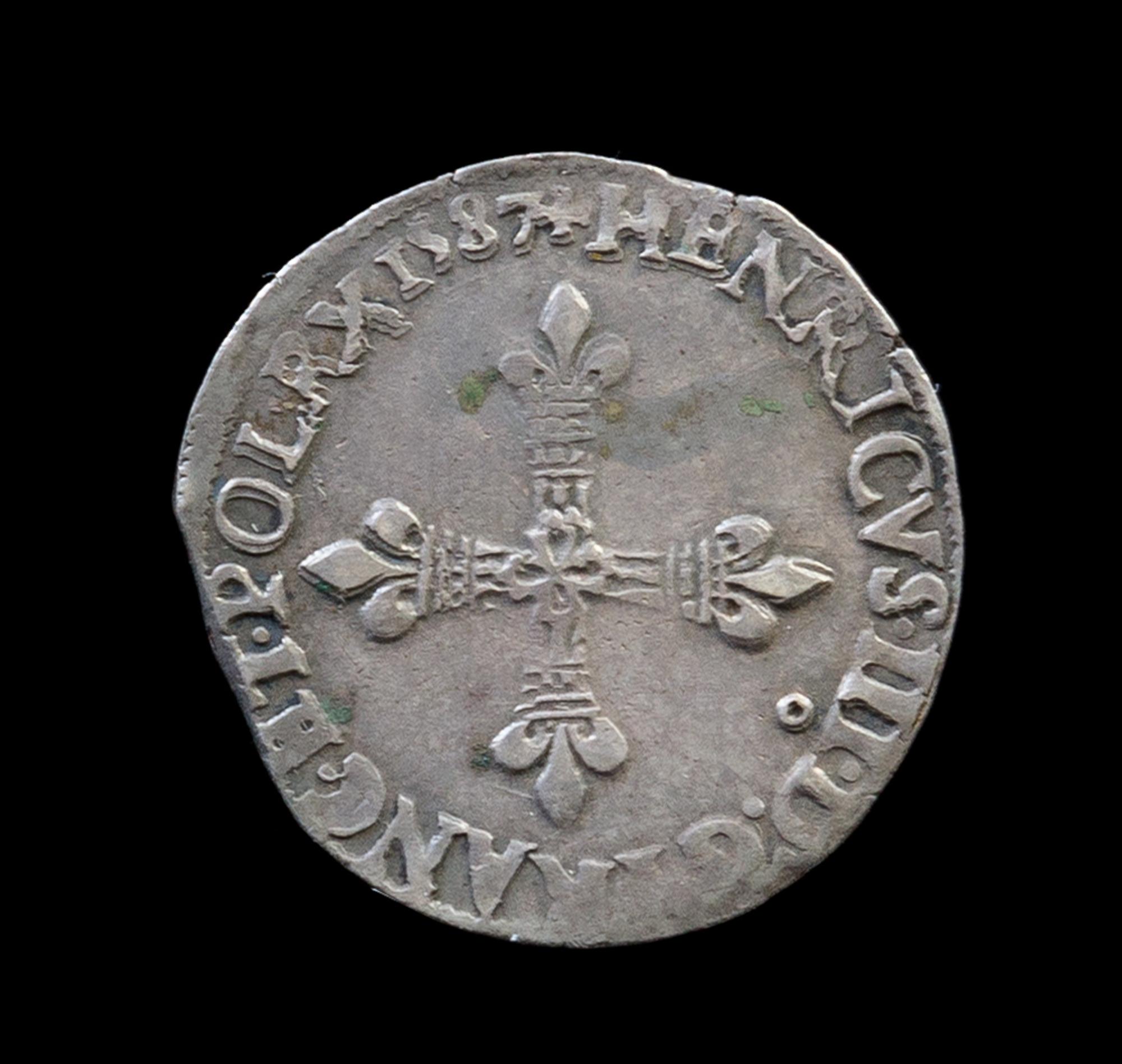 A French 1/4 Ecu Coin, 1587