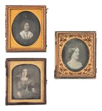 [EARLY PHOTOGRAPHY]. 13 daguerreotypes and one ambrotype of lovely young ladies.