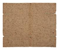 [LOUISIANA]. 2 letters, one from Belvue Plaquemine incl. detailed account of a hurricane. 1812.