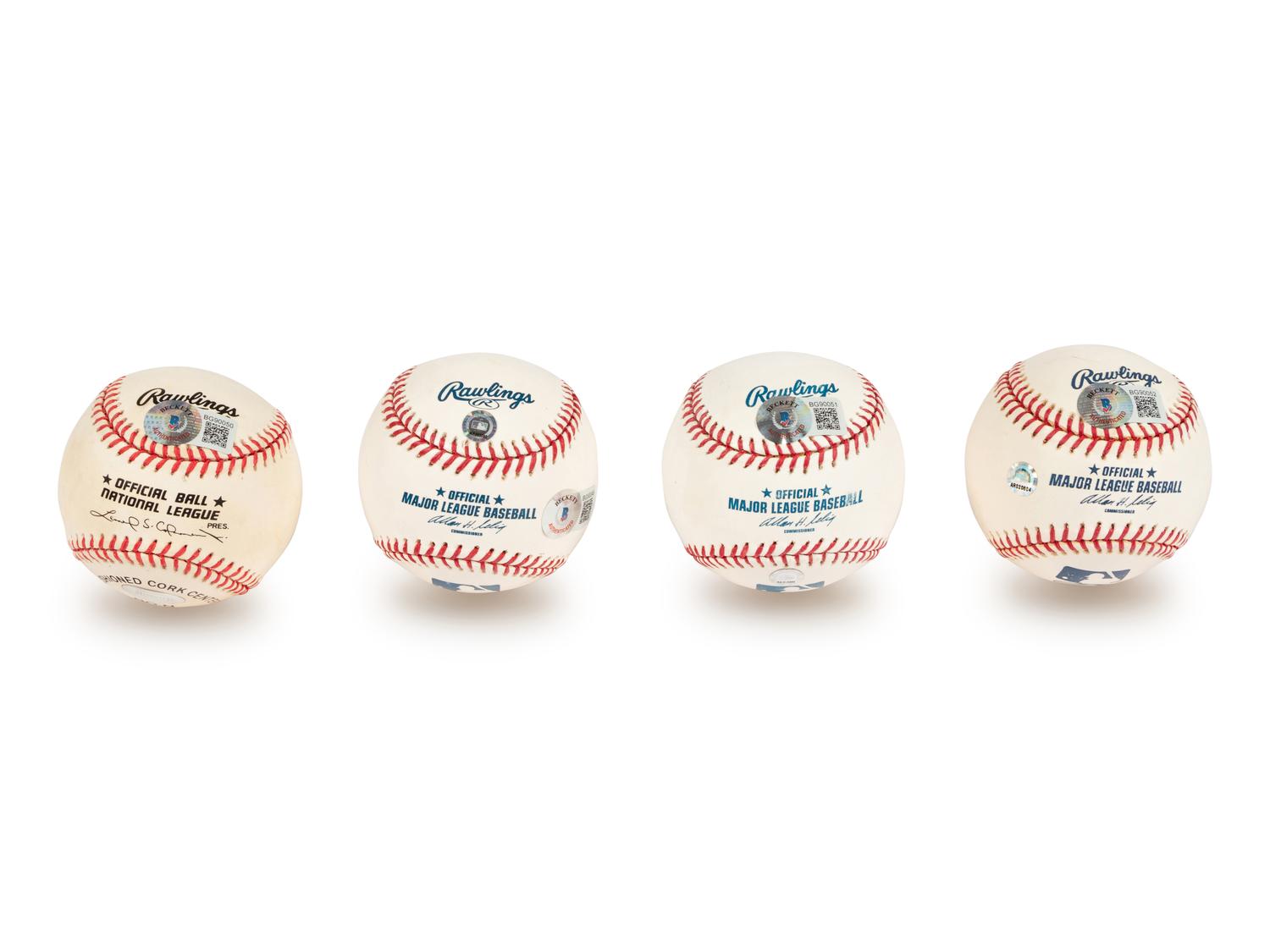 A Group of Chicago Cubs Hall of Fame Signed Autograph Baseballs (Beckett Authentication Services BAS Certified),